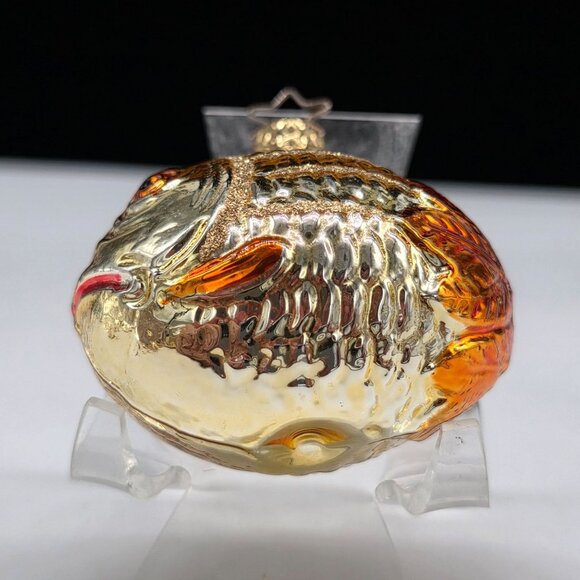Inge Glas Fish German Glass Christmas Ornament Orange 2.5" - Picture 4 of 6